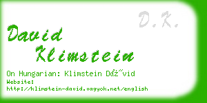 david klimstein business card